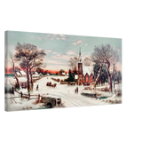 Vintage Christmas Eve Canvas Print by Hoover & Son â€“ Timeless Winter Landscape Art50x100 cm / 20x40â€³