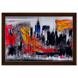 Urban Inferno â€“ Abstract Cityscape Wall Art PrintFramed Canvas60x90 cm / 24x36â€³
