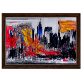 Urban Inferno â€“ Abstract Cityscape Wall Art PrintFramed Canvas60x90 cm / 24x36â€³