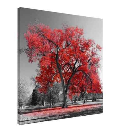 crimson crown monochrome autumn elegance wall art print30x30 cm / 12x12″Wood Prints