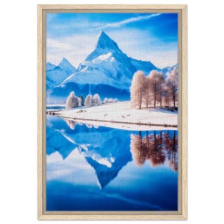 frozen reflections of majesty snowy mountain landscape wall art print40x60 cm / 16x24″Acrylic Print