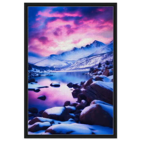 twilight serenity snowy mountain lake at sunset wall art print50x75 cm / 20x30″Acrylic Print