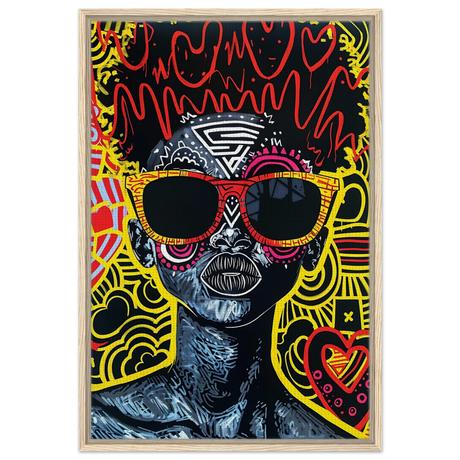 electric royalty afro futurist pop expression wall art print50x75 cm / 20x30″Aluminum Print