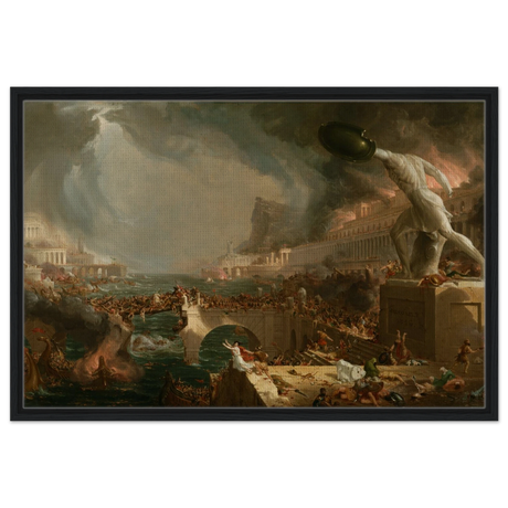 the course of empire destruction by thomas cole classic historical art print40x60 cm / 16x24″Framed Canvas