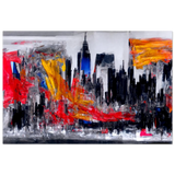 Urban Inferno â€“ Abstract Cityscape Wall Art PrintBrushed Aluminum Print40x60 cm / 16x24â€³