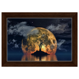 lunar eclipse isle a celestial nightscape awakened by the moon fine art digital illustration surreal moonlit scene60x90 cm / 24x36″Acrylic Print