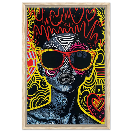 electric royalty afro futurist pop expression wall art print30x45 cm / 12x18″Aluminum Print