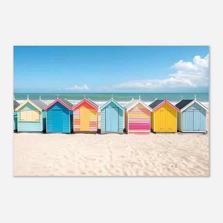 coastal candy huts wall art print50x75 cm / 20x30″Brushed Aluminum Print