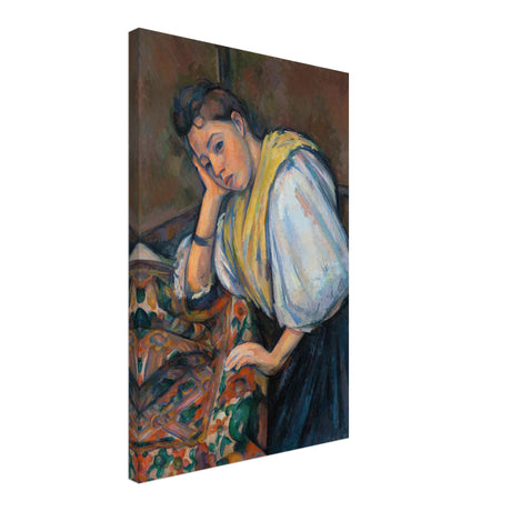 young italian woman at a table by paul cezanne 1895