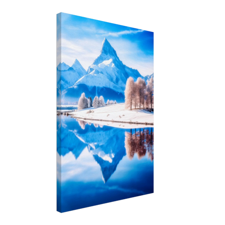 frozen reflections of majesty snowy mountain landscape wall art print30x45 cm / 12x18″Acrylic Print
