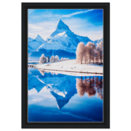 frozen reflections of majesty snowy mountain landscape wall art print40x60 cm / 16x24″Fine Art Poster