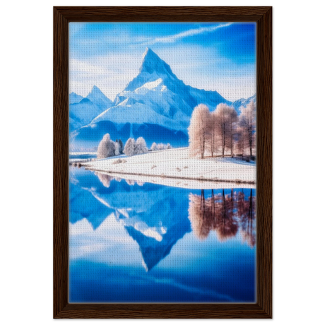 frozen reflections of majesty snowy mountain landscape wall art print20x30 cm / 8x12″Canvas
