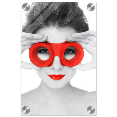 through crimson eyes monochrome glamour pop wall art print50x75 cm / 20x30″Framed Canvas
