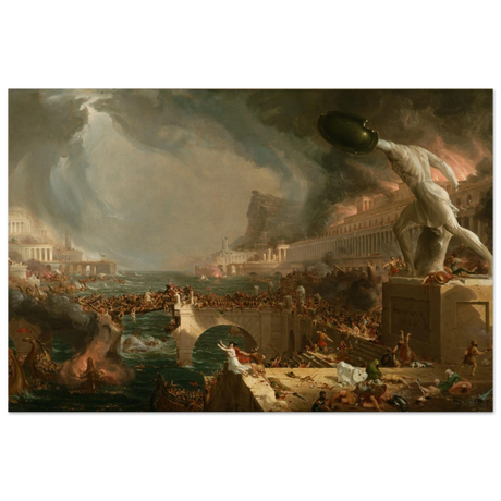 the course of empire destruction by thomas cole classic historical art print20x30 cm / 8x12″Framed Canvas