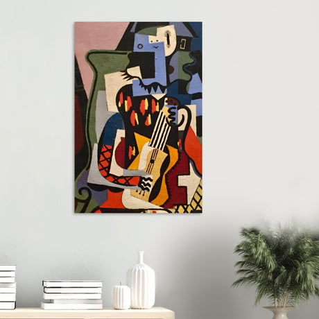 harlequin musician by pablo picasso