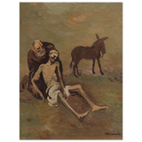 The Good Samaritan by CypriÃ¡n MajernÃ­k â€“ Expressionist Biblical Wall Art PrintWood Prints30x40 cm / 12x16â€³