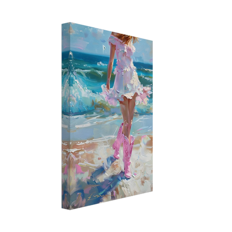 seaside sass pink boots ocean breeze wall art print30x45 cm / 12x18″Acrylic Print