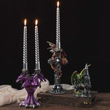 Decorative candle holders with candles on a dark background