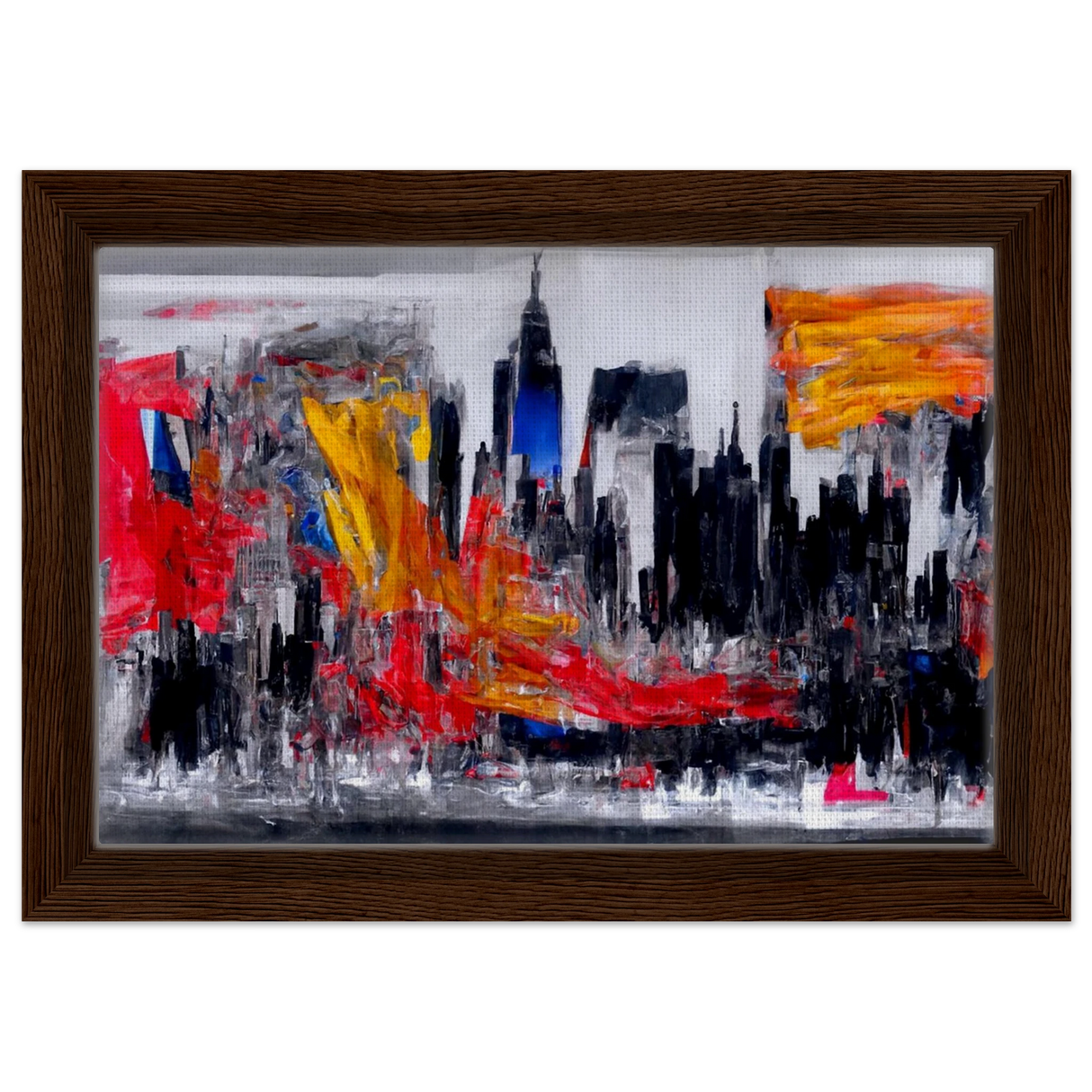 Urban Inferno â€“ Abstract Cityscape Wall Art PrintBrushed Aluminum Print70x100 cm / 28x40â€³