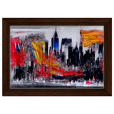Urban Inferno â€“ Abstract Cityscape Wall Art PrintBrushed Aluminum Print70x100 cm / 28x40â€³