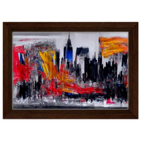 Urban Inferno â€“ Abstract Cityscape Wall Art PrintBrushed Aluminum Print70x100 cm / 28x40â€³