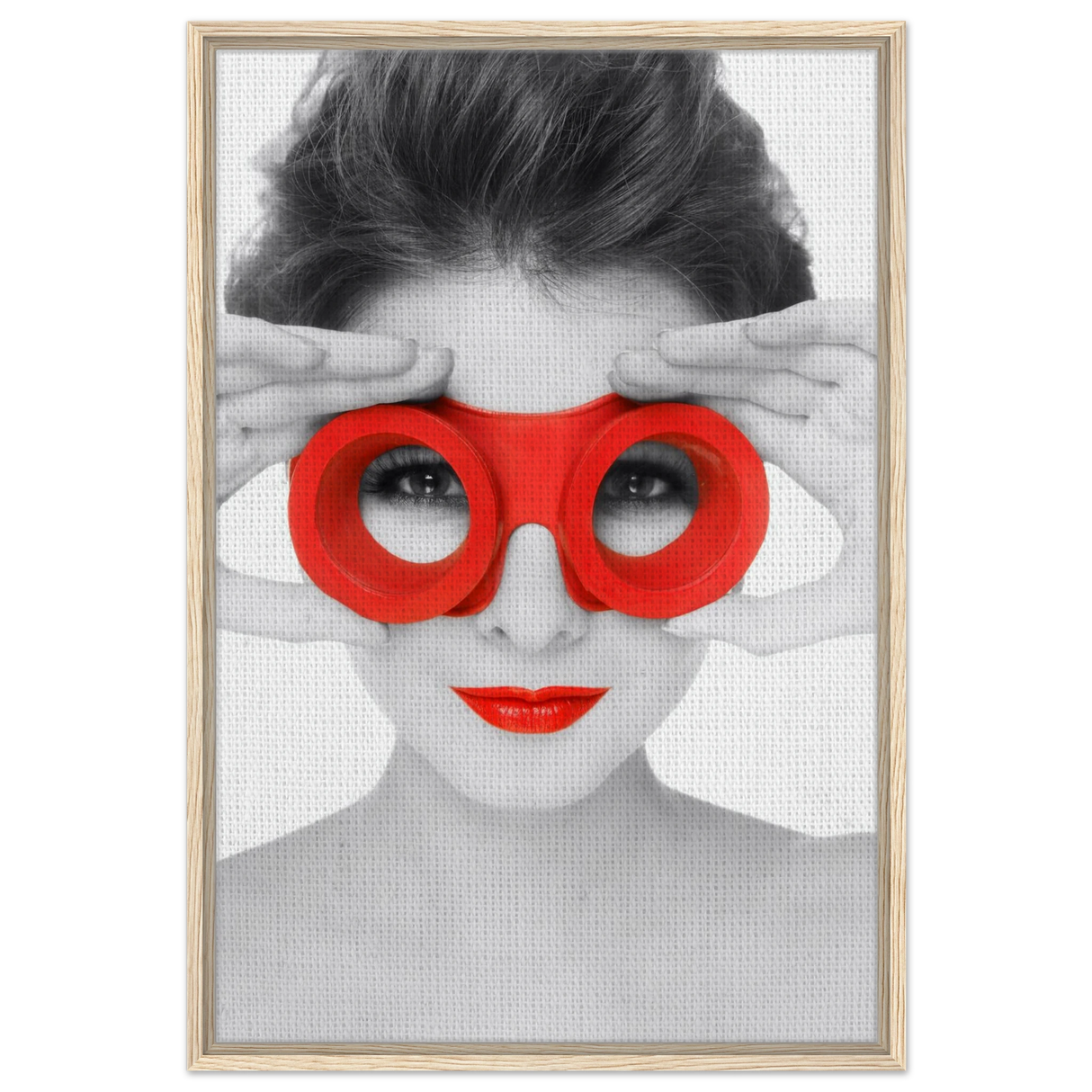through crimson eyes monochrome glamour pop wall art print30x45 cm / 12x18″Framed Canvas