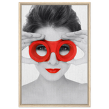 through crimson eyes monochrome glamour pop wall art print30x45 cm / 12x18″Framed Canvas