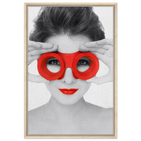 through crimson eyes monochrome glamour pop wall art print30x45 cm / 12x18″Framed Canvas