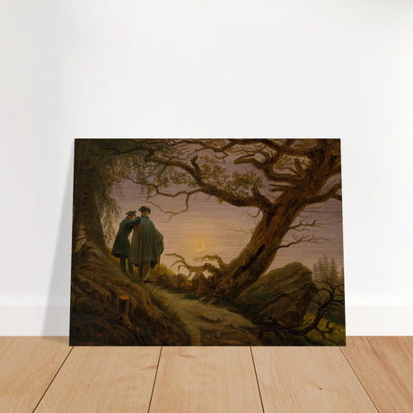 two men contemplating the moon by caspar david friedrich romantic landscape wall art print70x100 cm / 28x40″Acrylic Print