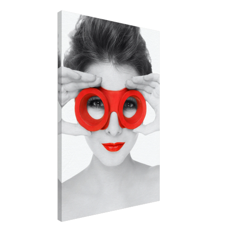 through crimson eyes monochrome glamour pop wall art print20x30 cm / 8x12″Framed Canvas