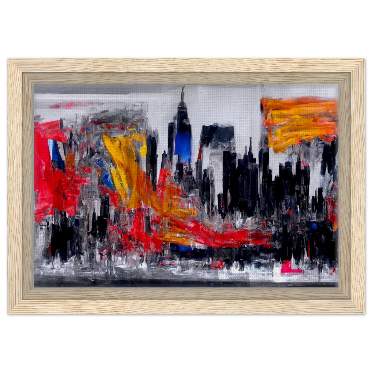 Urban Inferno â€“ Abstract Cityscape Wall Art PrintCanvas20x30 cm / 8x12â€³