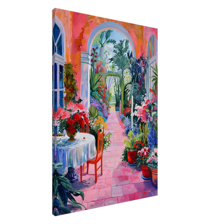 garden of morning light blooming terrace escape wall art print20x30 cm / 8x12″Wood Prints