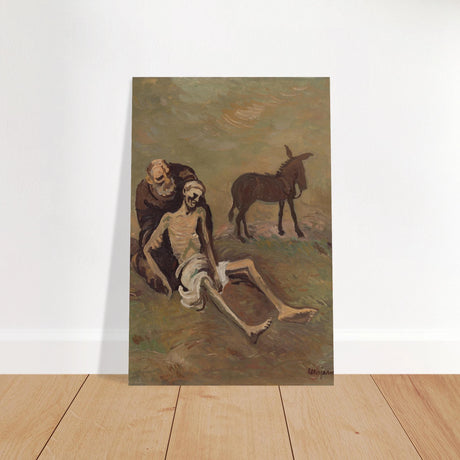 The Good Samaritan by CypriÃ¡n MajernÃ­k â€“ Expressionist Biblical Wall Art PrintFramed Canvas50x70 cm / 20x28â€³