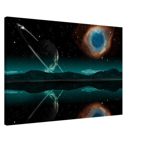 celestial reflections a portal beyond the stars wall art print40x60 cm / 16x24″Framed Canvas