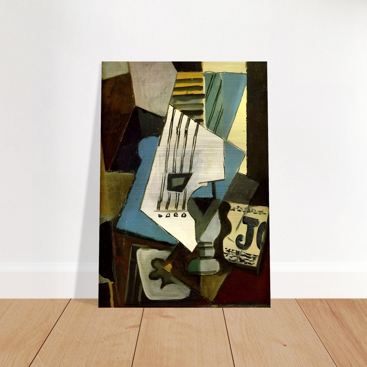 nature morte guitar newspaper glass and ace of clubs by pablo picasso 1914