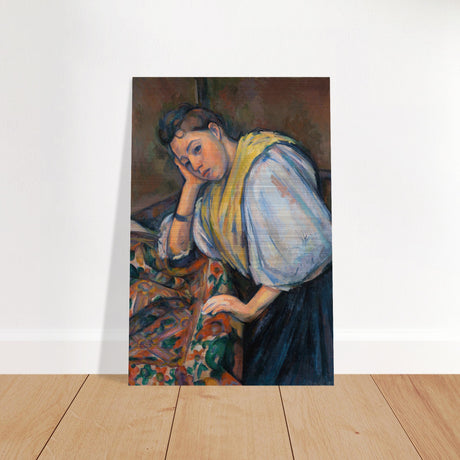young italian woman at a table by paul cezanne 1895