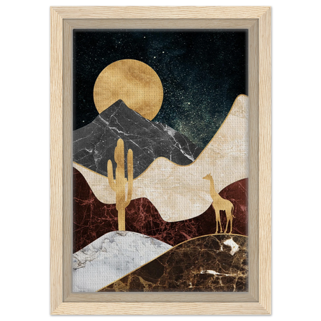 golden horizon safari abstract wilderness in luxe texture wall art print40x60 cm / 16x24″Framed Canvas