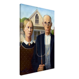 American Gothic by Grant Wood â€“ Iconic American Regionalism Art PrintCanvas30x45 cm / 12x18â€³