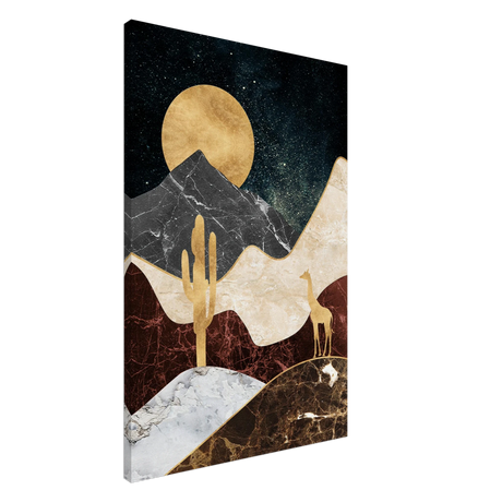 golden horizon safari abstract wilderness in luxe texture wall art print30x45 cm / 12x18″Brushed Aluminum Print