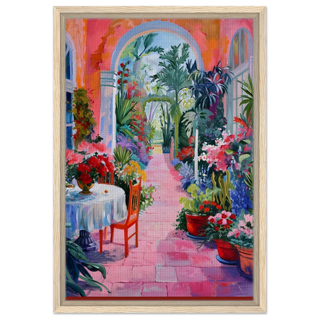 garden of morning light blooming terrace escape wall art print50x75 cm / 20x30″Aluminum Print