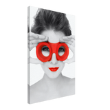 through crimson eyes monochrome glamour pop wall art print30x45 cm / 12x18″Brushed Aluminum Print
