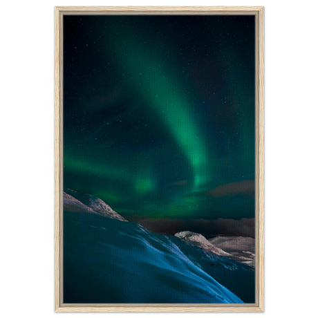celestial veil dancing lights over arctic silence fine art photography northern lights wall art print20x30 cm / 8x12″Framed Canvas