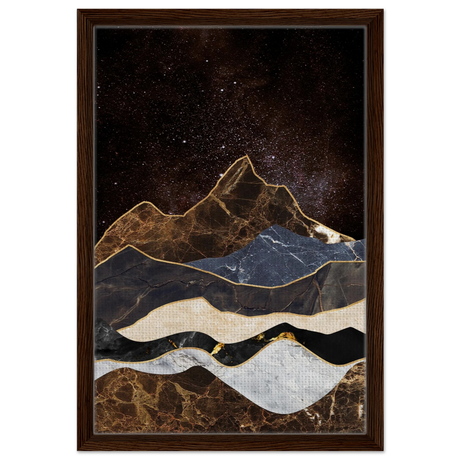 celestial ridges marbled mountain majesty wall art print60x90 cm / 24x36″Framed Canvas
