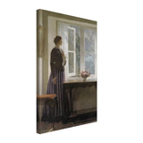 the girl and the picture a flower by harold knight