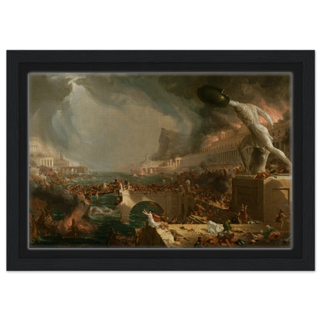 the course of empire destruction by thomas cole classic historical art print30x45 cm / 12x18″Framed Canvas