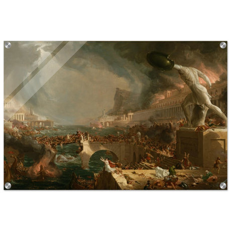 the course of empire destruction by thomas cole classic historical art print20x30 cm / 8x12″Brushed Aluminum Print
