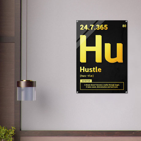 da vinci motivational wall art hustle