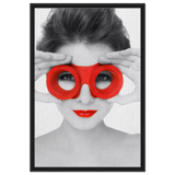 through crimson eyes monochrome glamour pop wall art print20x30 cm / 8x12″Framed Canvas
