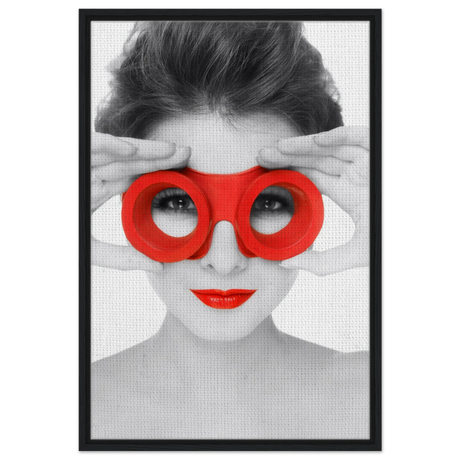 through crimson eyes monochrome glamour pop wall art print20x30 cm / 8x12″Framed Canvas