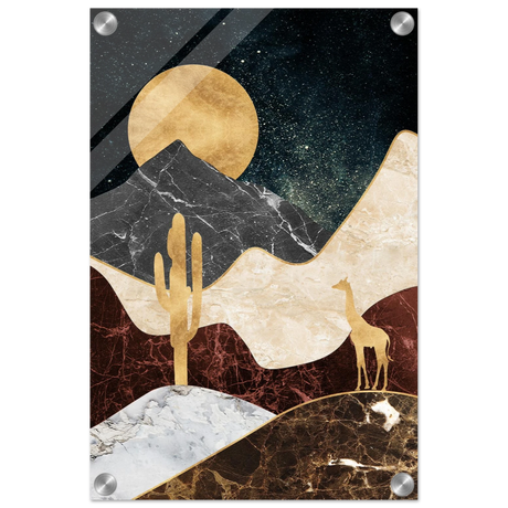 golden horizon safari abstract wilderness in luxe texture wall art print40x60 cm / 16x24″Framed Canvas